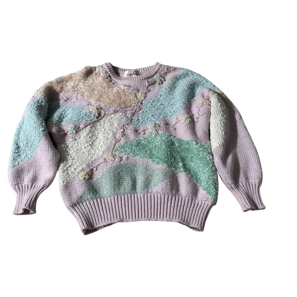 Jaclyn Smith Lavender and Mint Women's Sweater